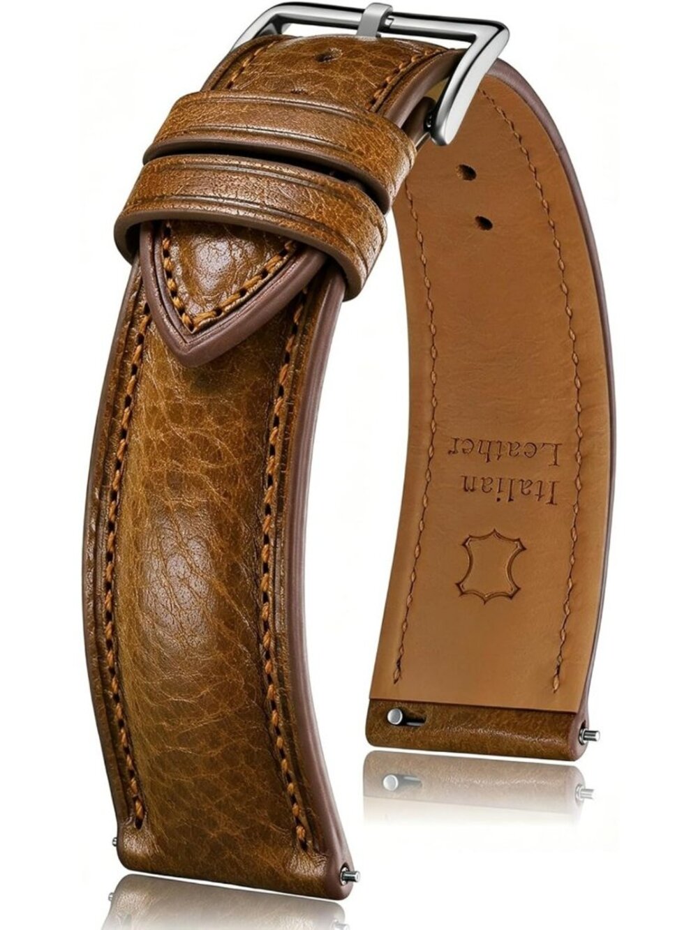 Genuine Leather Watch Band - Vegetable-Tanned, Quick Release, 18mm-22mm, Soft